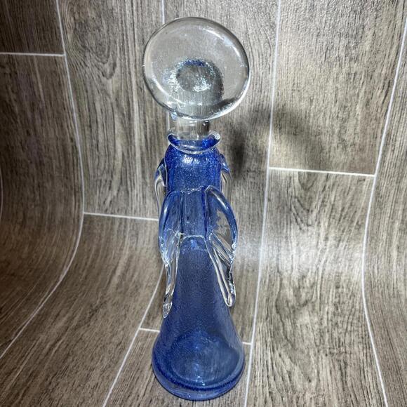 12.5" Cobalt Blue, HAND BLOWN GLASS ANGEL Blue - Picture 4 of 5